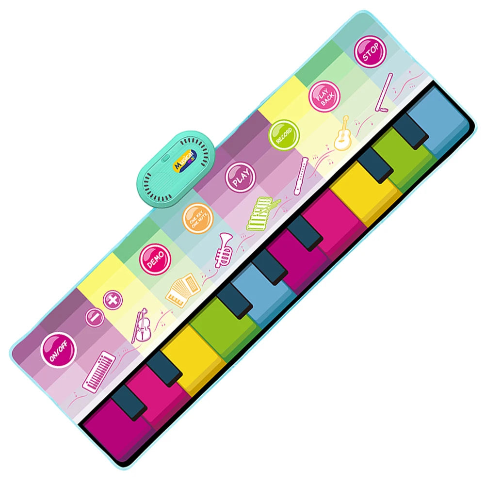 Kids Musical Piano Mat — Floor Keyboard Dance Mat with 8 Animal Sounds