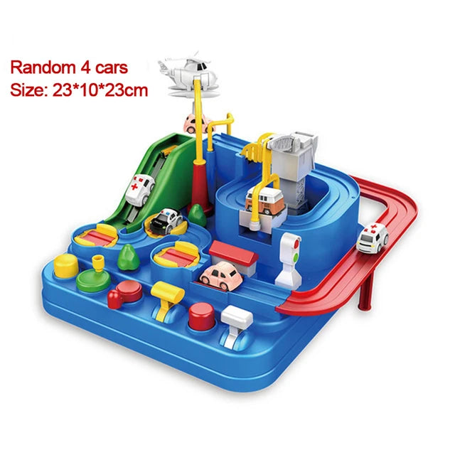 Combination Adventure Track Car Toy Link Parking Building Toys Automobile Electric Rail Adventure Car Child Christmas Toy Gift
