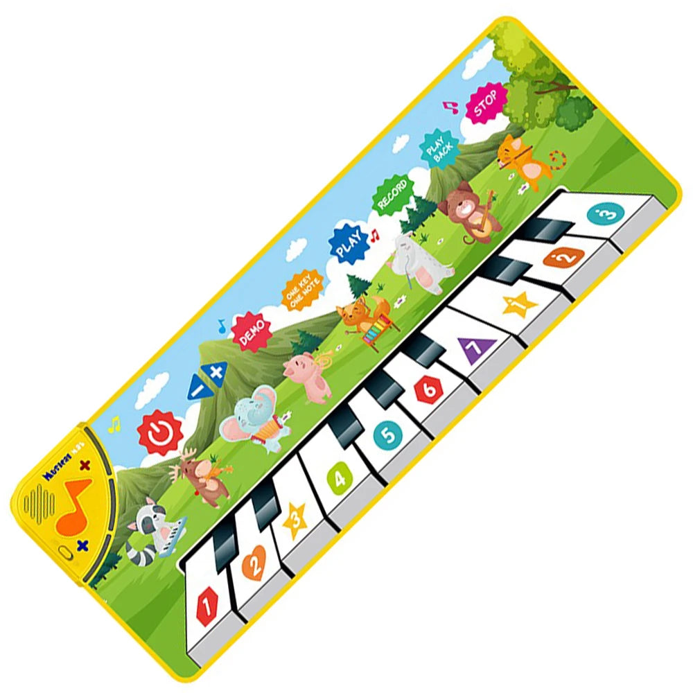 Kids Musical Piano Mat — Floor Keyboard Dance Mat with 8 Animal Sounds