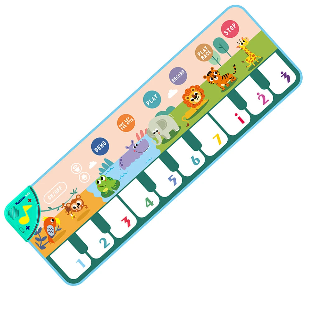 Kids Musical Piano Mat — Floor Keyboard Dance Mat with 8 Animal Sounds