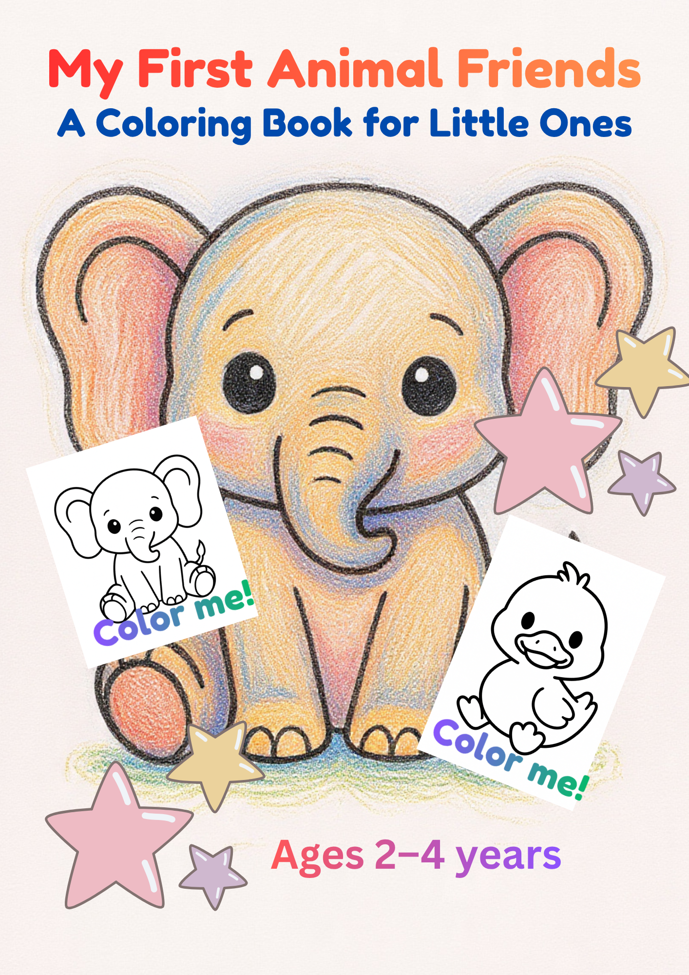 My First Animal Friends Edition 1 & 2 — Printable Coloring Book for Toddlers Ages 2–4