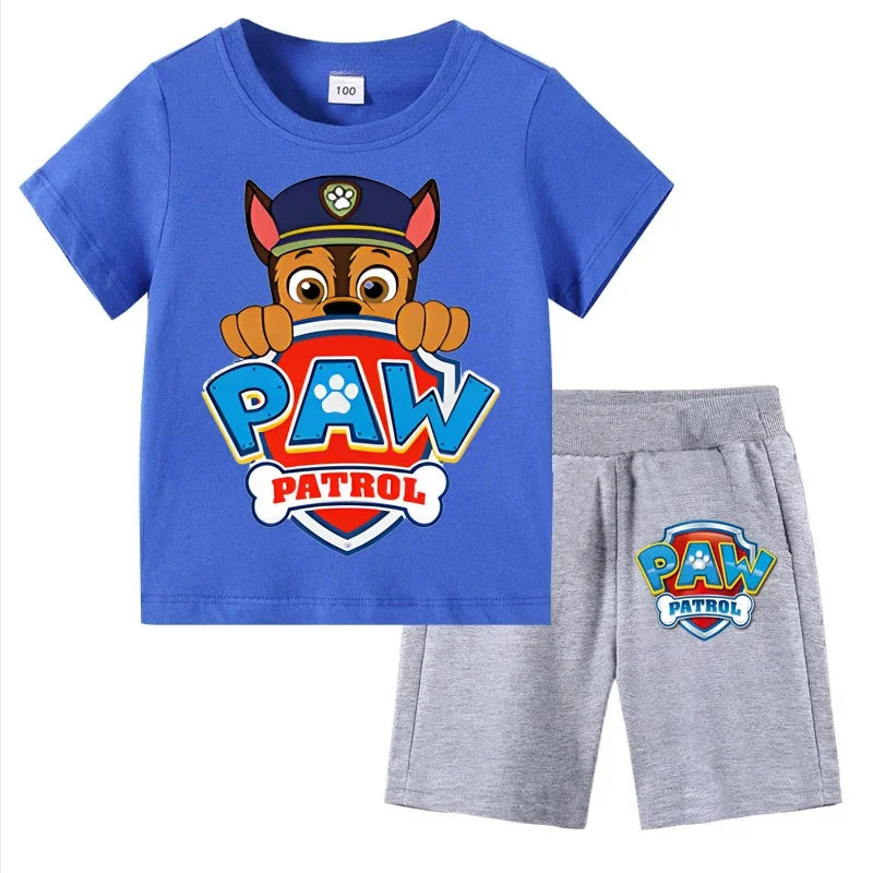 PAW Patrol Boys Summer Set — Short Sleeve T-Shirt & Shorts 2-Piece Outfit Ages 3–8