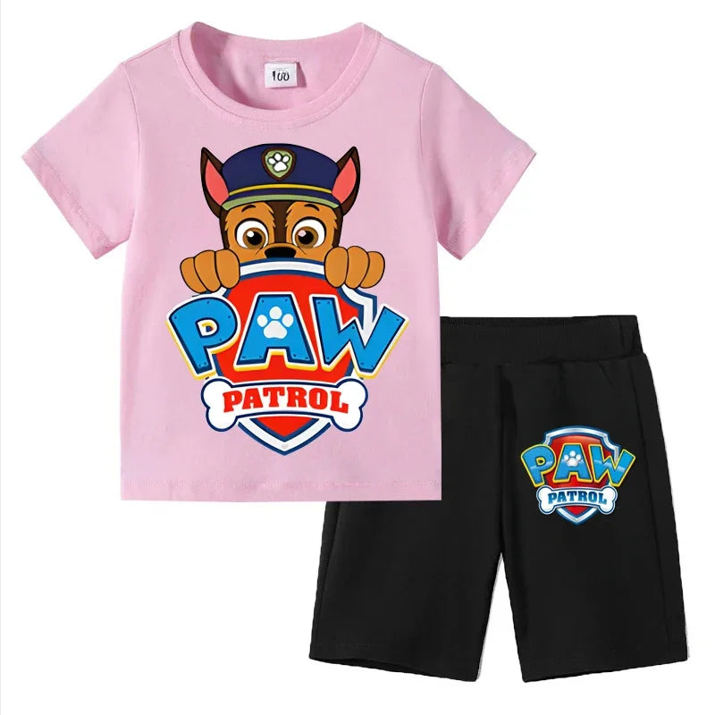 PAW Patrol Boys Summer Set — Short Sleeve T-Shirt & Shorts 2-Piece Outfit Ages 3–8