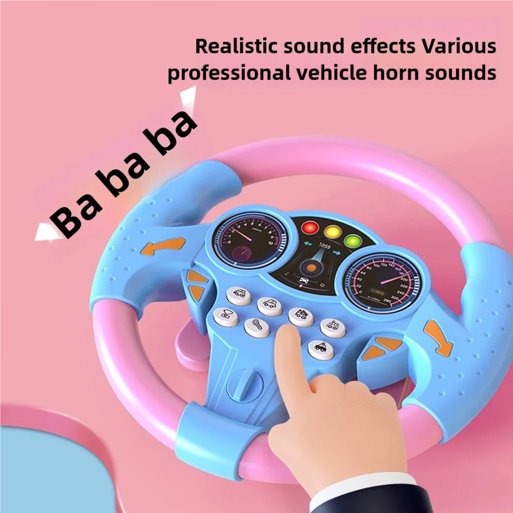 360° Rotating Music Steering Wheel Toy for Kids — Simulated Co-Pilot Educational Toy