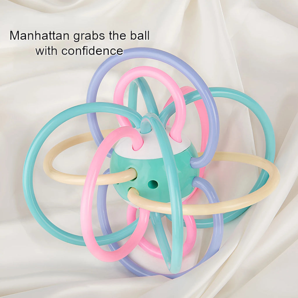 Baby Toys Manhattan Ball, Baby Teething Ball, Soft Rubber Teething Toy, Hand-Held Ball for Babies, Newborn Rattle