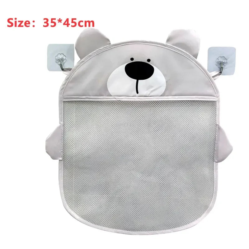 Baby Bathroom Mesh Bag with Sucker for Children Toys Kid Bathtub Doll Organizer Cartoon Animal Shapes Cloth Toys Storage Net Bag