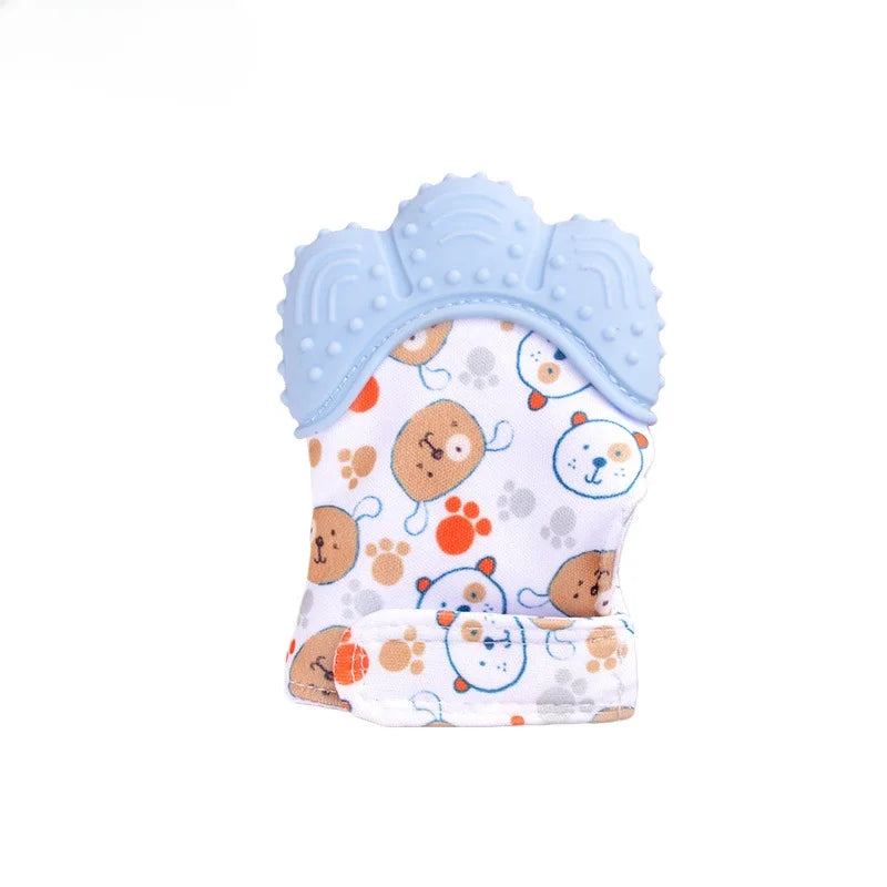 Cartoon Baby Teether Mittens — Anti-Scratch Chewing Gloves for Infants