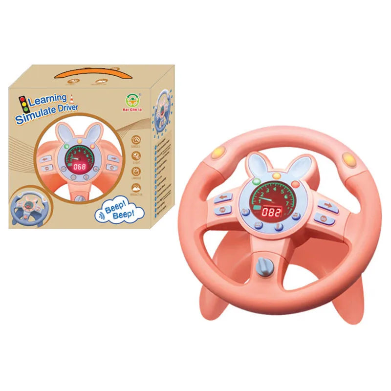 Infant Shining Simulation Steering Wheel Toys Children's Toy Kids Early Education Copilots Stroller Steering Wheel Vocal Toys