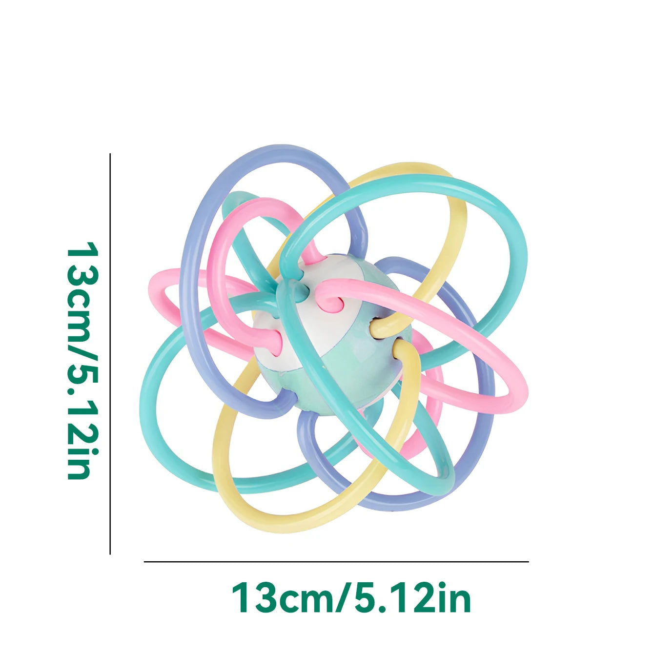 Baby Toys Manhattan Ball, Baby Teething Ball, Soft Rubber Teething Toy, Hand-Held Ball for Babies, Newborn Rattle
