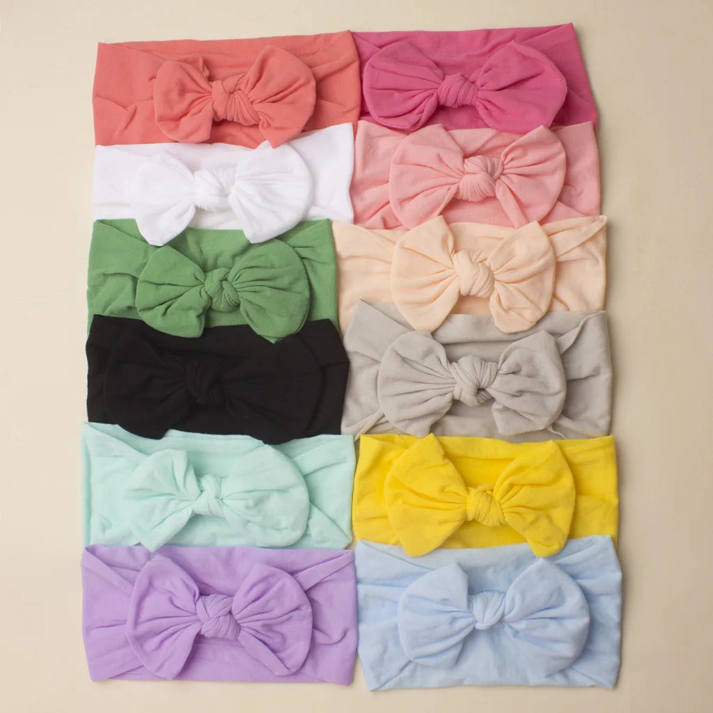 Soft Baby Bow Headbands for Girls — Elastic Newborn Hair Accessories