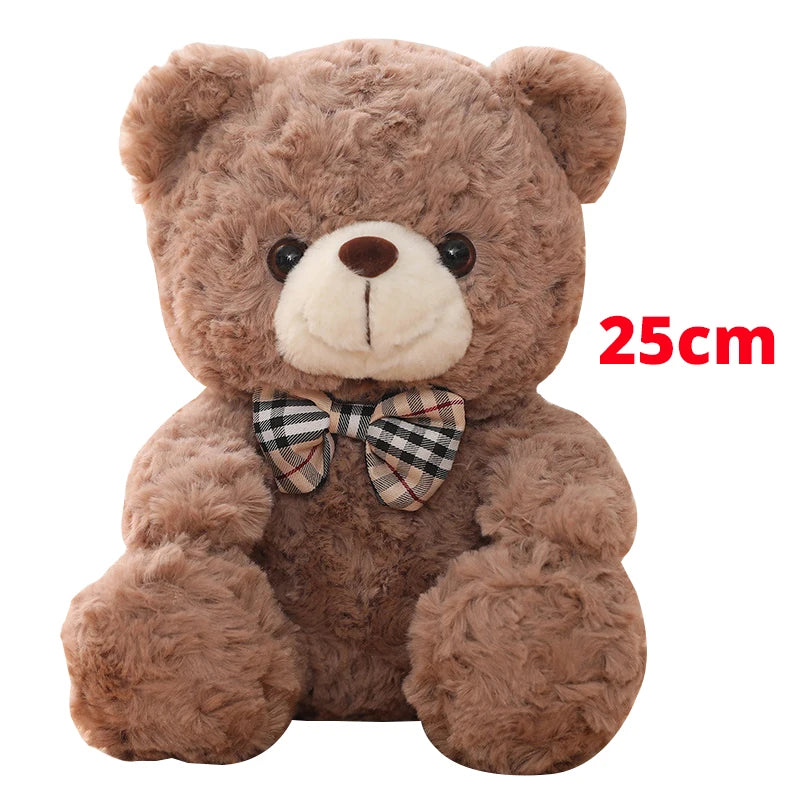 Soft Kawaii Teddy Bear Stuffed Animal 25/35cm — Bow-Knot Plush Doll for Kids & Gifting