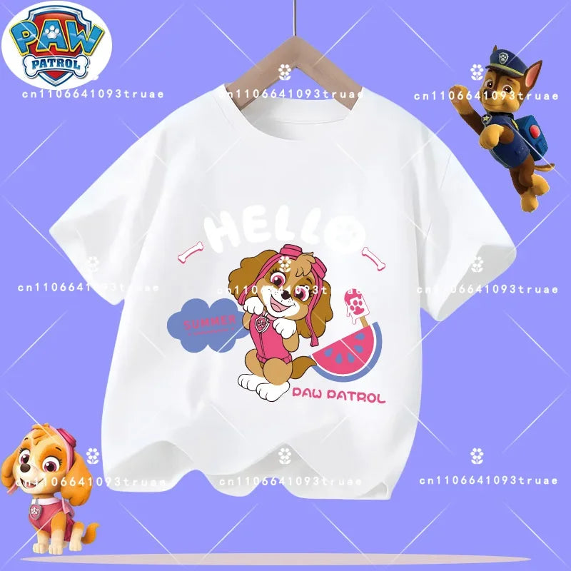 PAW Patrol Kids Cotton T-Shirt — Short Sleeve Cartoon Tee for Boys & Girls Ages 7–13