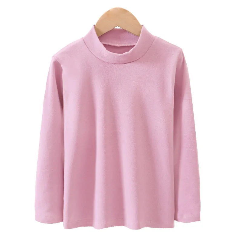 Kids Turtleneck Thermal T-Shirt — Soft Warm Fleece Long Sleeve Base Layer for Boys & Girls