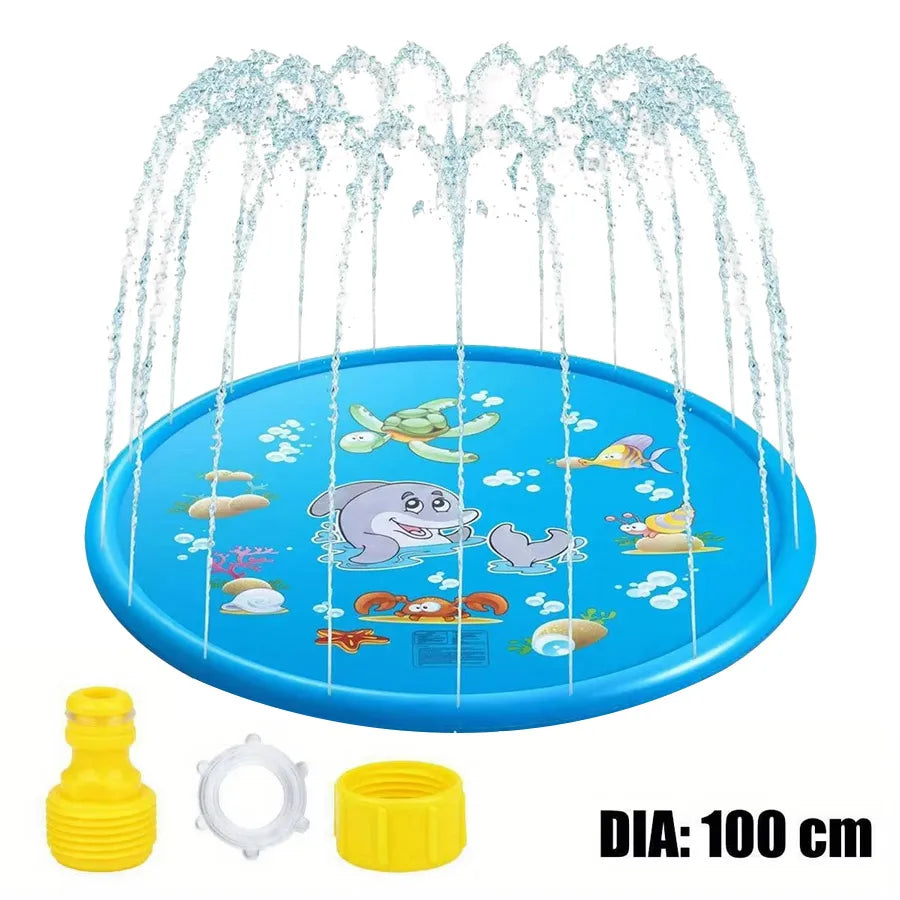 100cm Water Spray Pad Toy Ice Pad Lnflatable Children's PetsThick PVC Water Sprinkler Outdoor Play Lawn Summer Toy