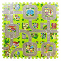 9-Piece EVA Foam Kids Puzzle Play Mat — Road Traffic Soft Floor Tiles