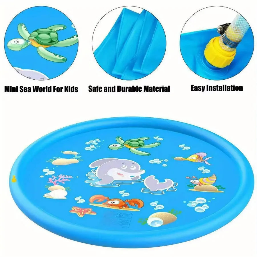 Extra-Large 100cm Thick PVC Kids' Water Sprinkler - Perfect for Ages 6-8 | Outdoor Play & Lawn Fun | Ideal Summer Cool-Down Toy