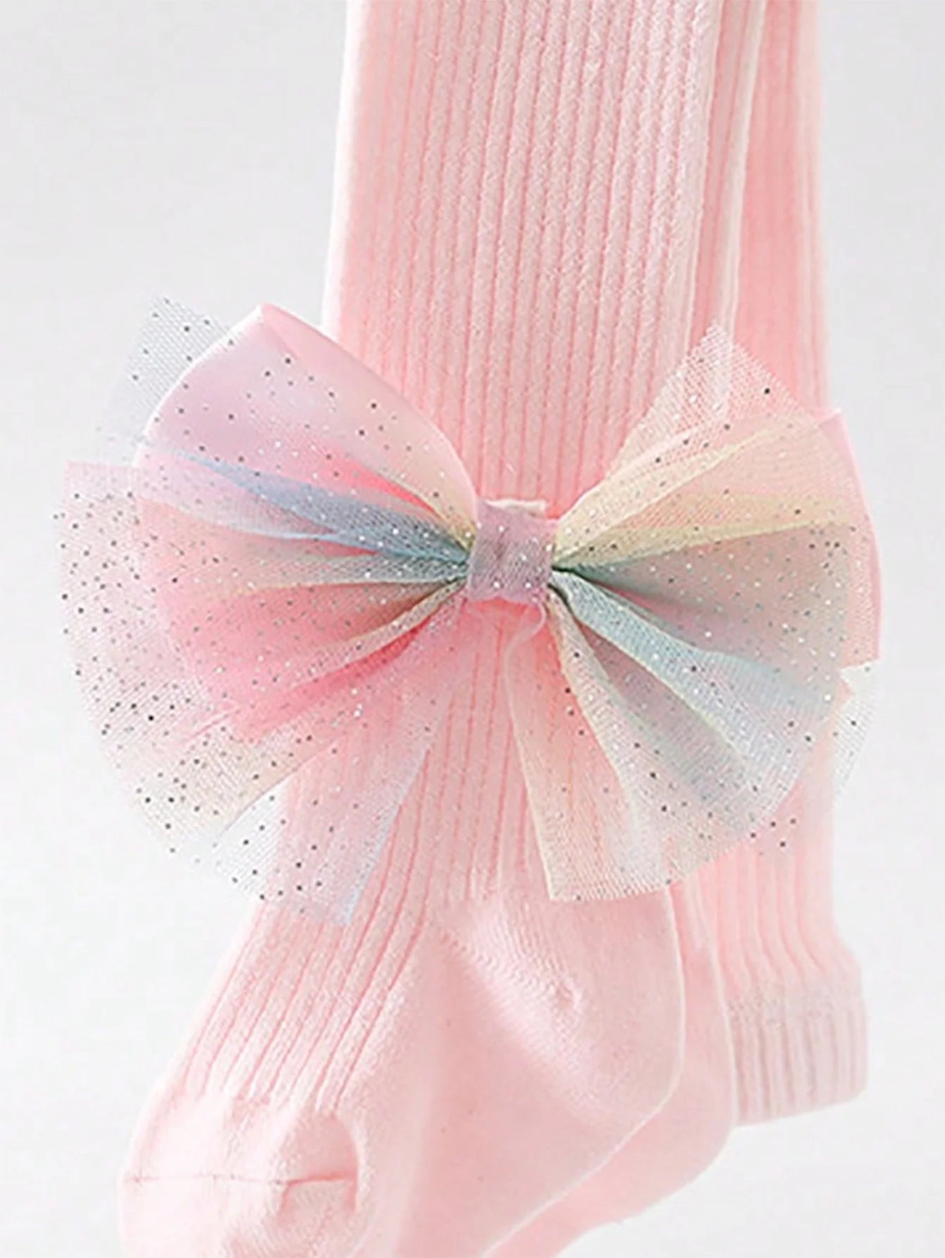 2 Pairs of Baby Girls' Bownot-Decorated Comfortable and Soft Leggings Are Suitable for Children Aged 1 to 12 for Outdoor Activities