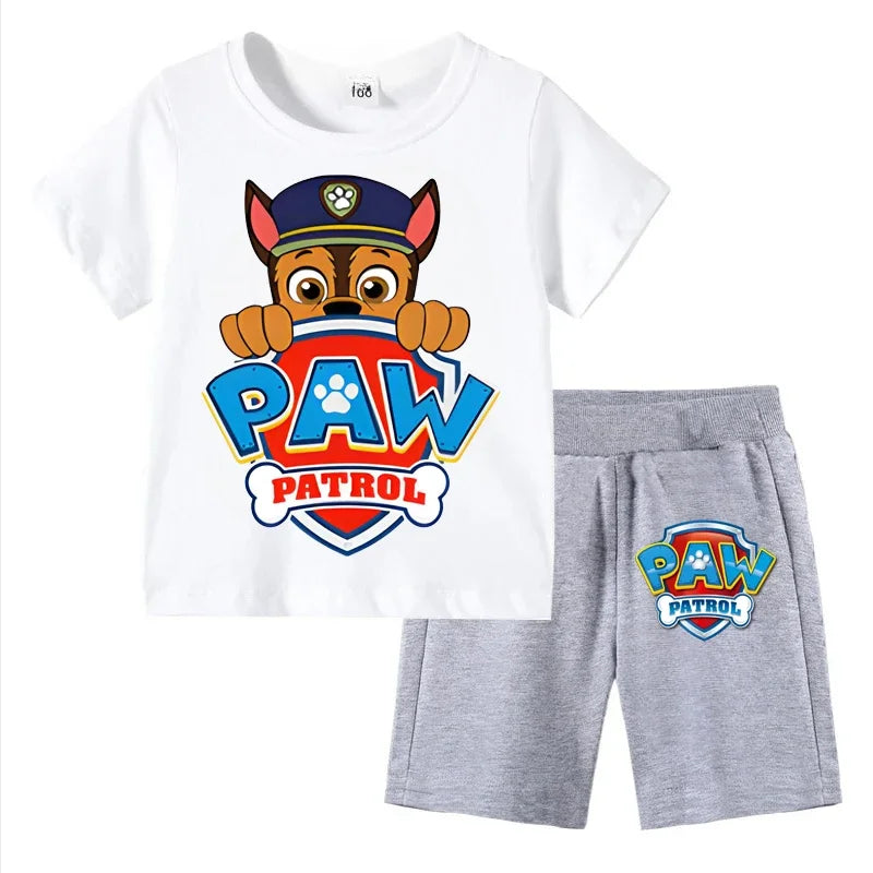 PAW Patrol Boys Summer Set — Short Sleeve T-Shirt & Shorts 2-Piece Outfit Ages 3–8