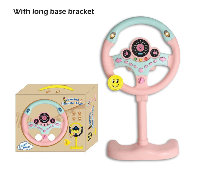 Electric Baby Steering Wheel Toy — Light & Sound Stroller Toy for Infants