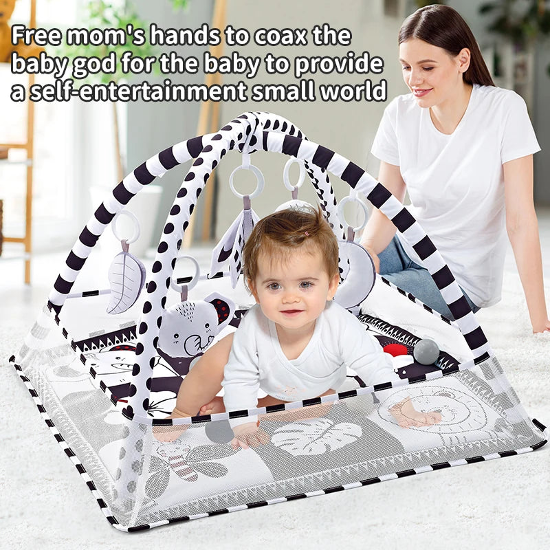 Baby Play Gym Mat — Newborn Activity Gym with Tummy Time & Crawling Blanket