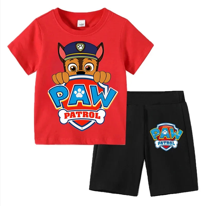 PAW Patrol Boys Summer Set — Short Sleeve T-Shirt & Shorts 2-Piece Outfit Ages 3–8