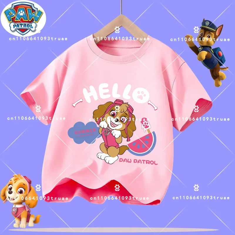 PAW Patrol Kids Cotton T-Shirt — Short Sleeve Cartoon Tee for Boys & Girls Ages 7–13