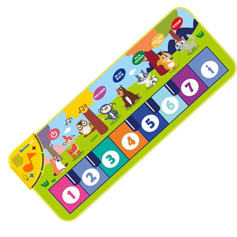 Kids Musical Piano Mat — Floor Keyboard Dance Mat with 8 Animal Sounds