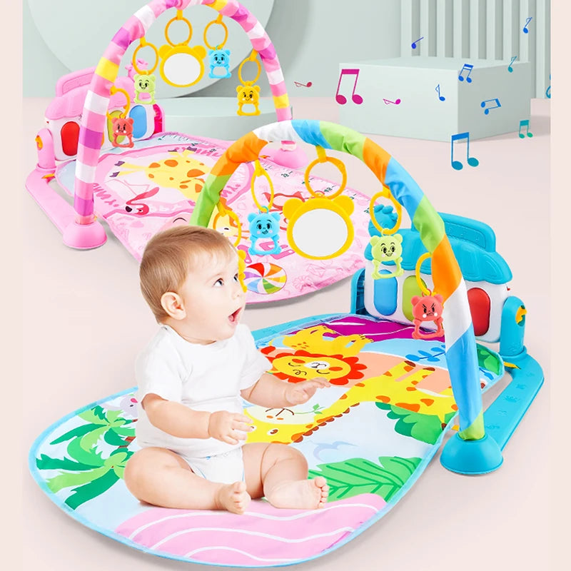 Musical Baby Activity Gym — Piano Keyboard Play Mat with Animal Sounds