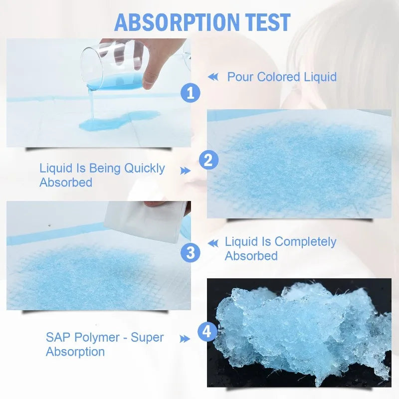 20/40/50/100Pack Disposable Changing Pads Baby Disposable Underpads Waterproof Breathable Underpads Bed Table Protector Mat