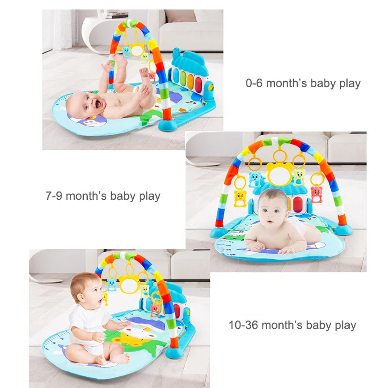 Musical Baby Activity Gym — Piano Keyboard Play Mat with Animal Sounds