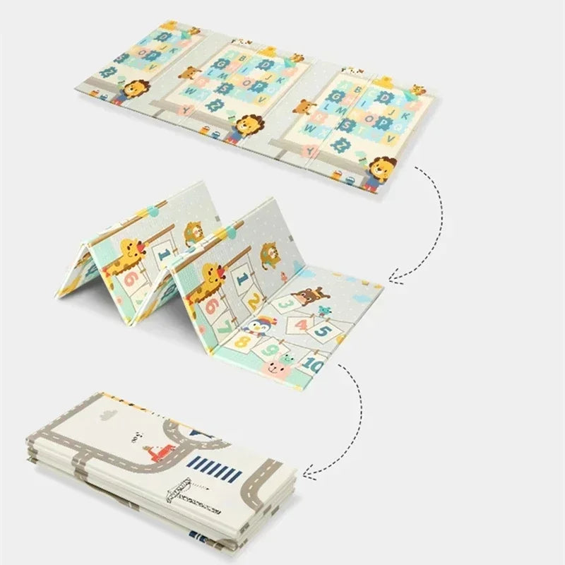 Foldable Children Blanket XPE Foam Baby Play Mat Soft Floor Crawling Pad Toys For Kids Carpet Folding Game Activity Rug with Bag