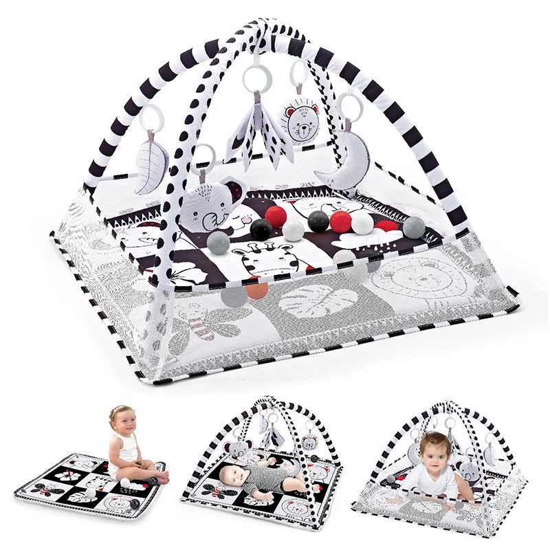 Baby Play Gym Mat — Newborn Activity Gym with Tummy Time & Crawling Blanket