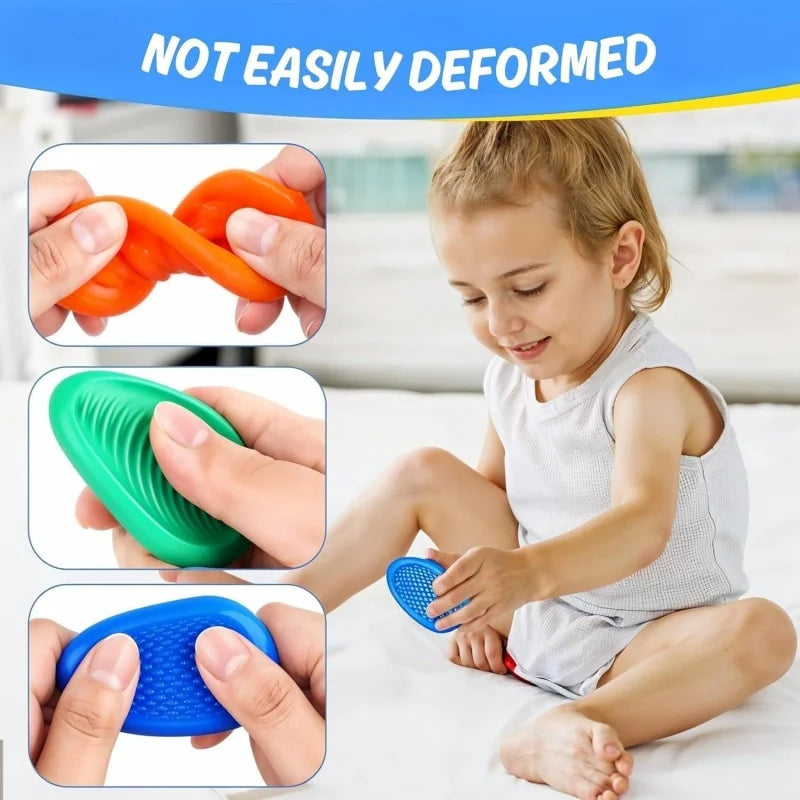 Sensory Worry Stones for Kids — 6-Piece Silicone Fidget Stone Set for Autism & Anxiety
