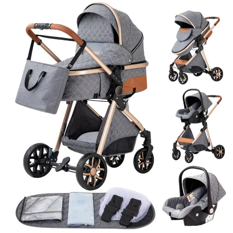 3-in-1 baby stroller travel system lightweight pram for newborns compact foldable Winter baby stroller baby buggy all-terrain
