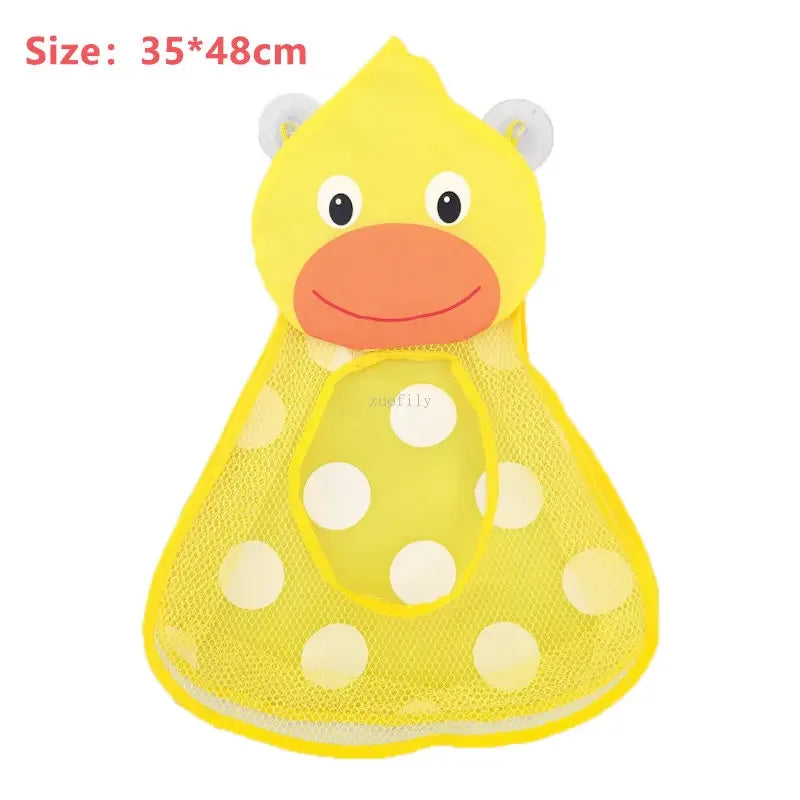 Baby Bathroom Mesh Bag with Sucker for Children Toys Kid Bathtub Doll Organizer Cartoon Animal Shapes Cloth Toys Storage Net Bag