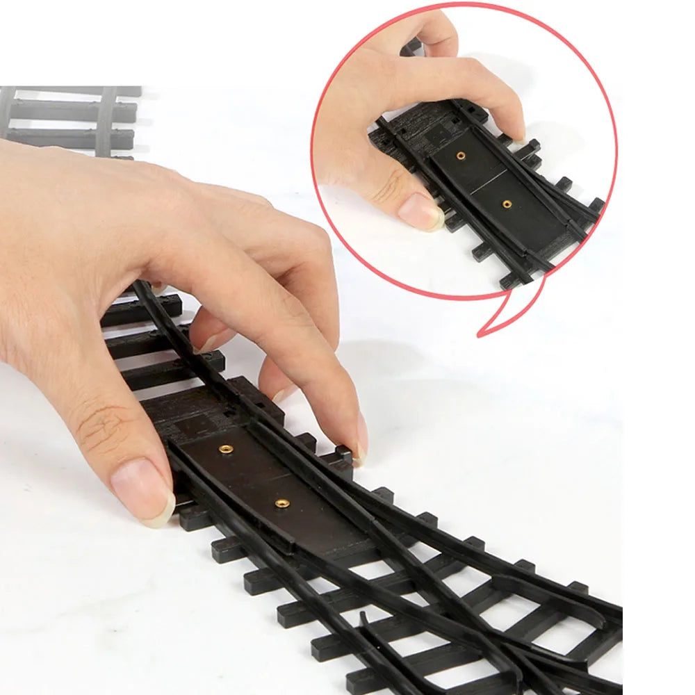 5cm wide Rail Track Expansion Pack for Railway King Classical City Train Flexible Track Straight Curved Rails Building Block Toy