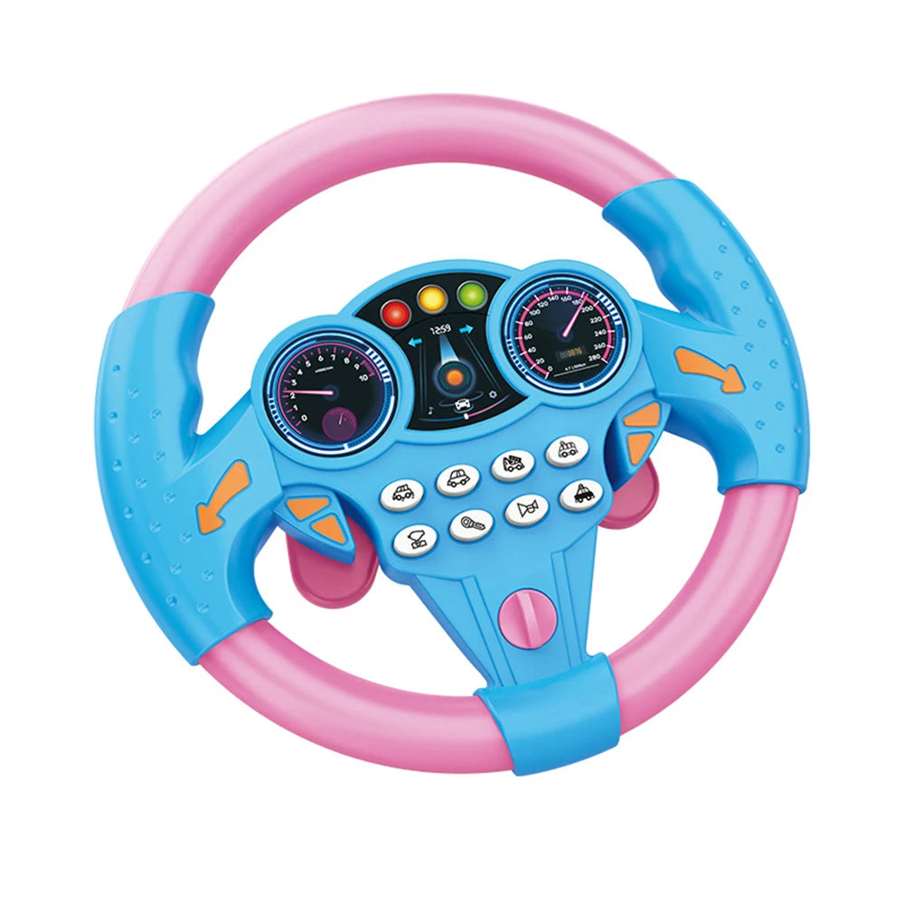 360° Rotating Music Steering Wheel Toy for Kids — Simulated Co-Pilot Educational Toy