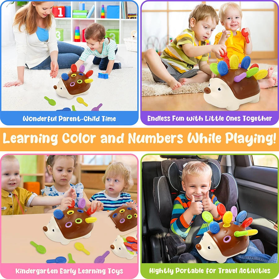 Fine Motor Skills Training Montessori Hedgehog Peg Board Game Puzzle Toy For Toddler's Hand-eye Coordination, Ages 1 To 3(random