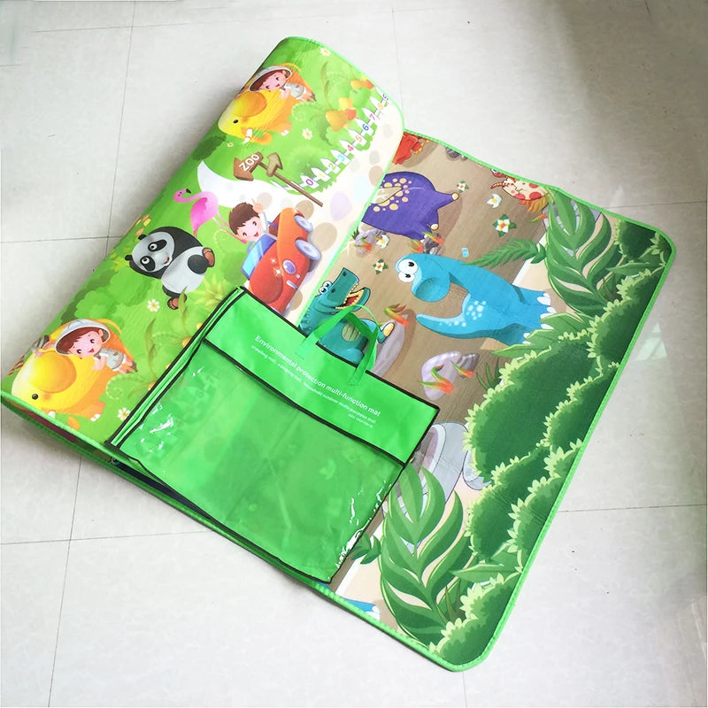 Double-Sided Baby Play Mat — Animal Kids Rug for Crawling & Floor Play