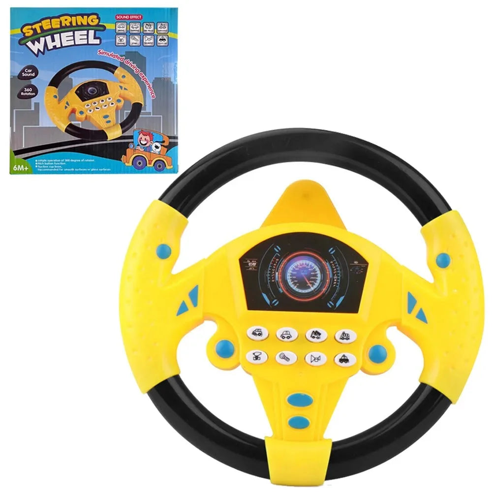 Infant Shining Simulation Steering Wheel Toys Children's Toy Kids Early Education Copilots Stroller Steering Wheel Vocal Toys