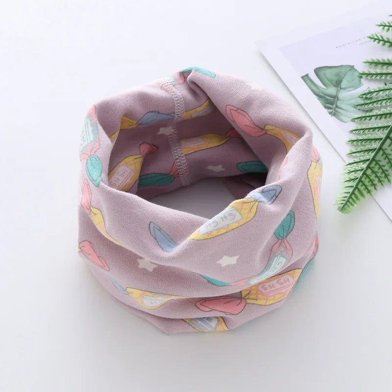 Winter Children Warmer Neck Scarf For Kids Boys Girls Neckerchief Cute Baby Cartoon Scarf Soft Neck Collar Children´s Scarves