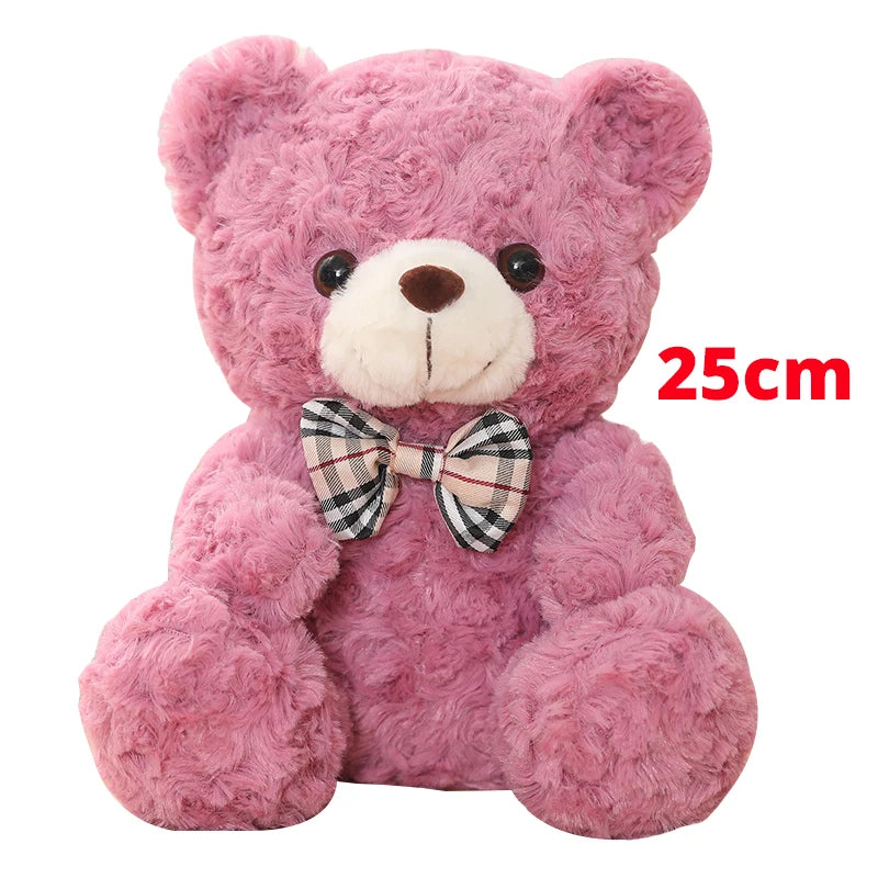 Soft Kawaii Teddy Bear Stuffed Animal 25/35cm — Bow-Knot Plush Doll for Kids & Gifting