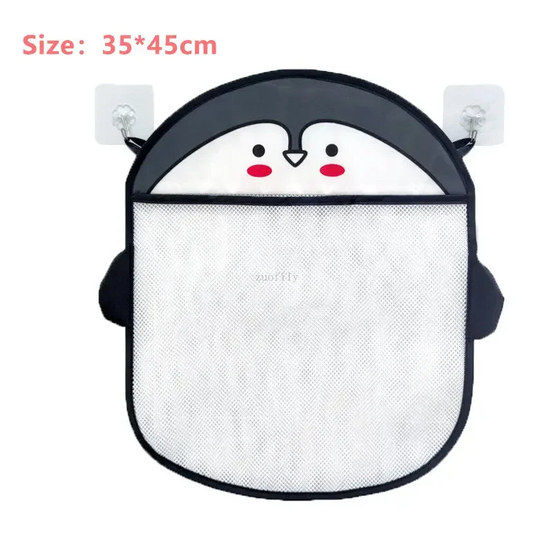 Baby Bathroom Mesh Bag with Sucker for Children Toys Kid Bathtub Doll Organizer Cartoon Animal Shapes Cloth Toys Storage Net Bag
