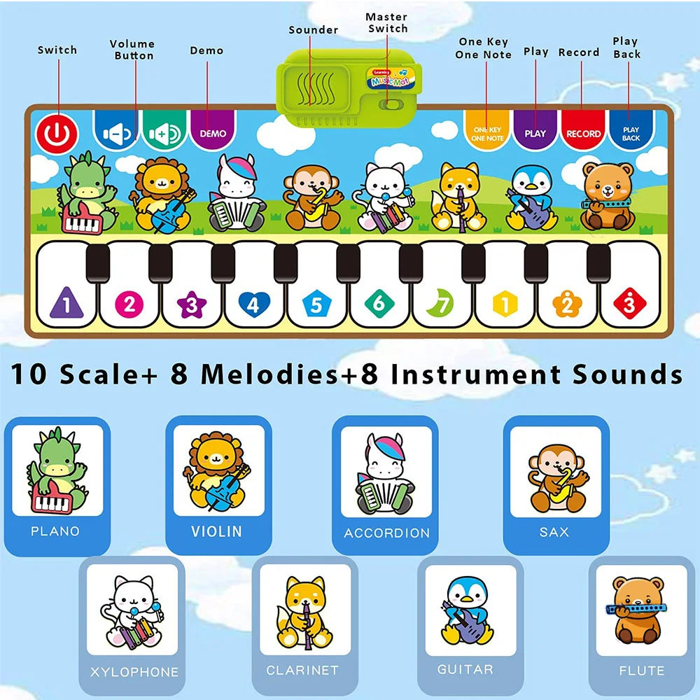 Animal Piano Play Mat: Musical Learning Fun for Little Feet