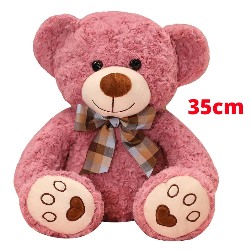 Soft Kawaii Teddy Bear Stuffed Animal 25/35cm — Bow-Knot Plush Doll for Kids & Gifting