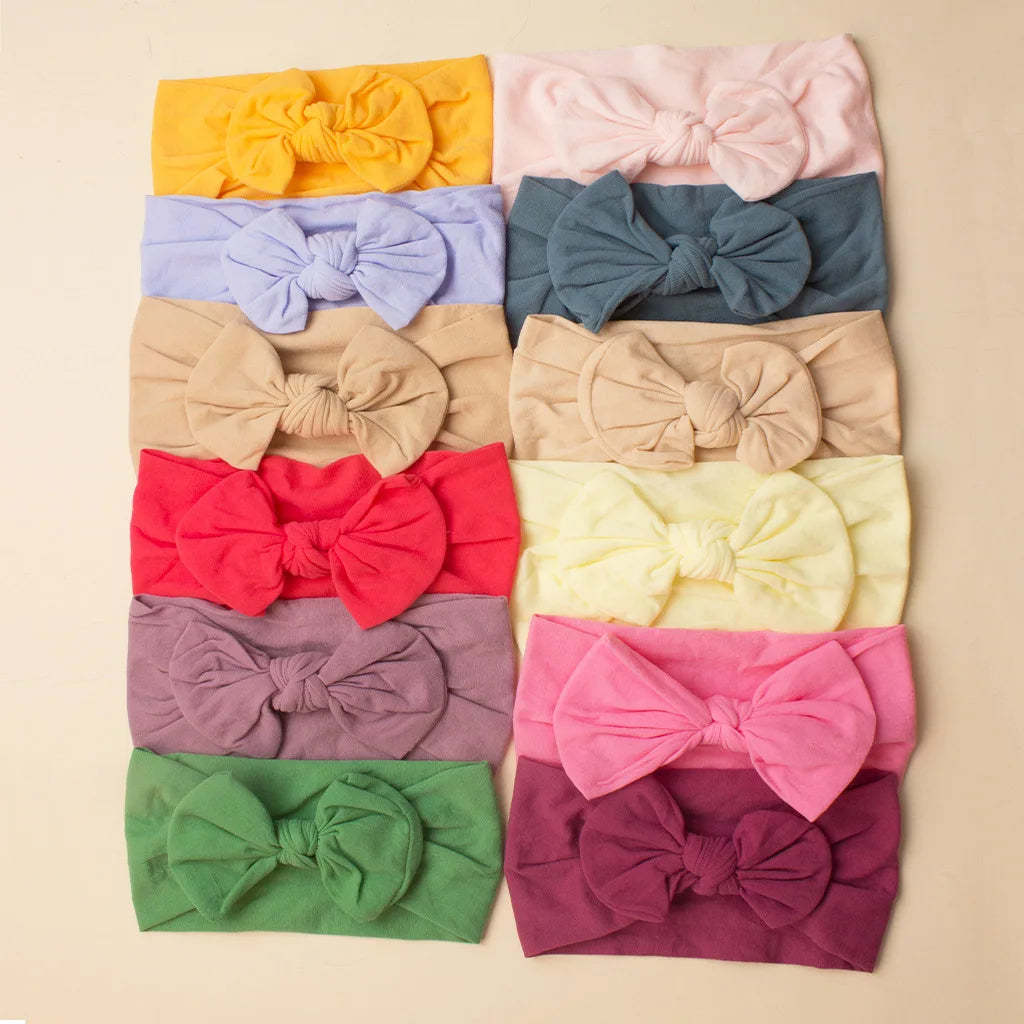 Soft Baby Bow Headbands for Girls — Elastic Newborn Hair Accessories