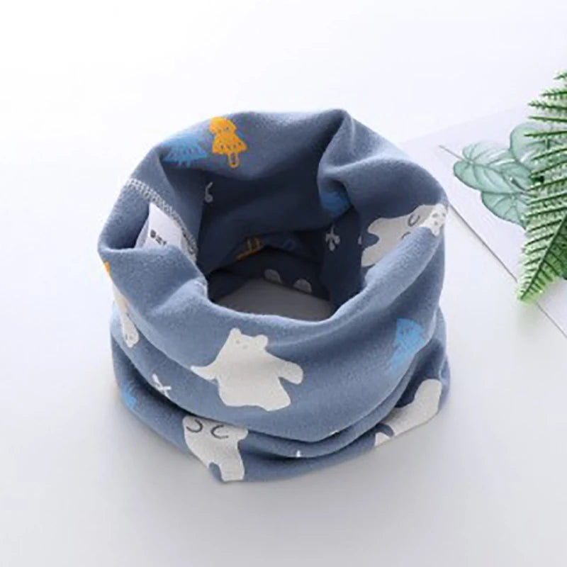 Winter Children Warmer Neck Scarf For Kids Boys Girls Neckerchief Cute Baby Cartoon Scarf Soft Neck Collar Children´s Scarves