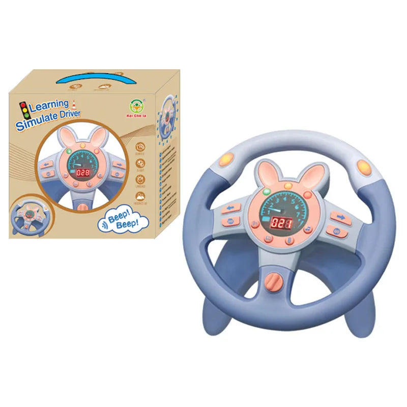 Infant Shining Simulation Steering Wheel Toys Children's Toy Kids Early Education Copilots Stroller Steering Wheel Vocal Toys
