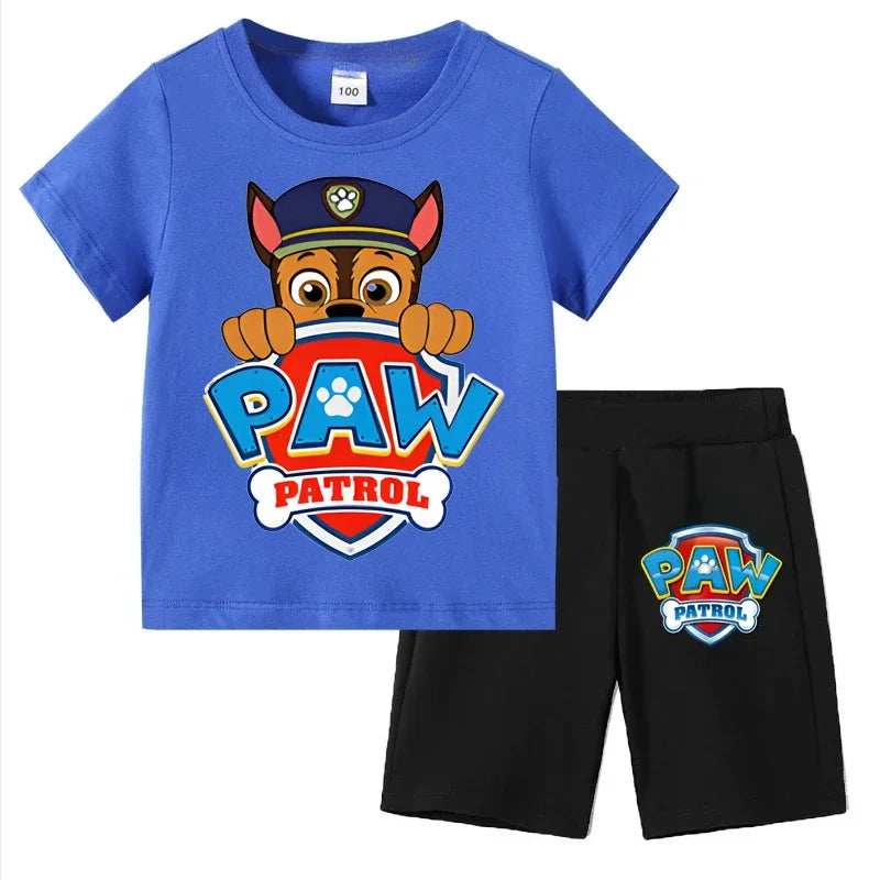 PAW Patrol Boys Summer Set — Short Sleeve T-Shirt & Shorts 2-Piece Outfit Ages 3–8