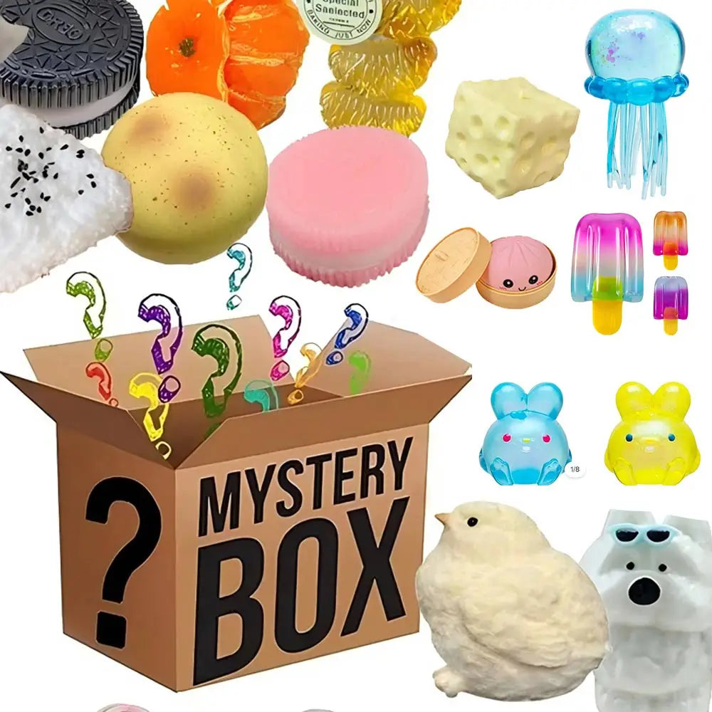 Random Nee Doh Mystery Surprise Box Nice Cube Squeeza Pizza Peace O Cake Jelly Hops Jellyfish Squishy Squeeze Toy Anxiety Relief